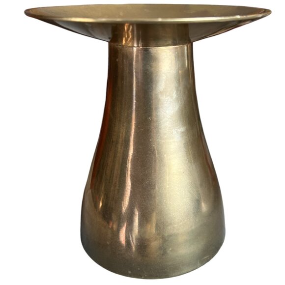 SET: Pier 1 Large Textured Pillar Candle w/ Brass-Toned Holder 8.25" tall x 4" d - Picture 10 of 13